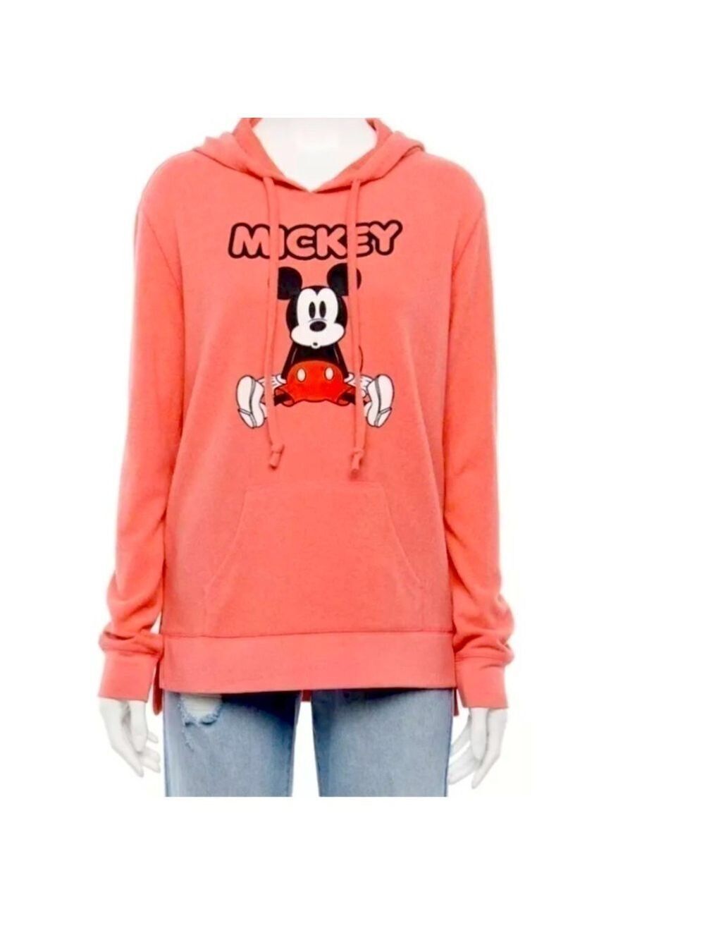 Disney Jacket Women's red/pink Mickey Mouse Tunic Hoodie Size Small